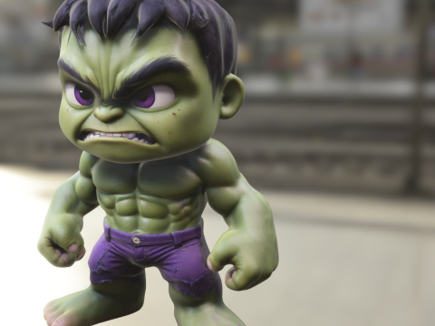 Superhero Hulk chibi 3D Modell