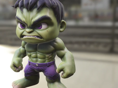 Superhero Hulk chibi 3D Model