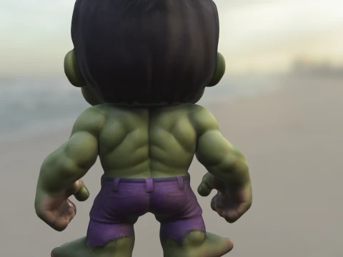 Superhero Hulk chibi 3D Model