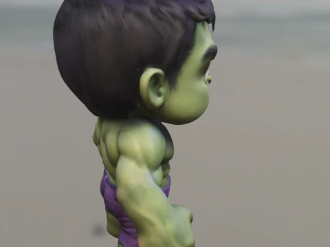 Superhero Hulk chibi 3D Model