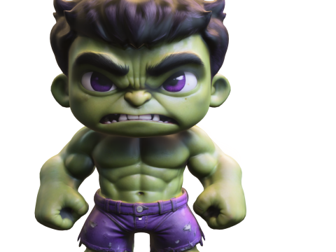 Chibi Hulk Inspired Hero Modelo 3D
