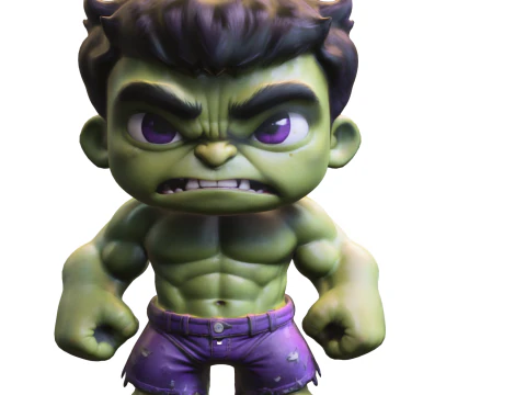 ちびハルクにインスパイアされたヒーロー 3Dモデル