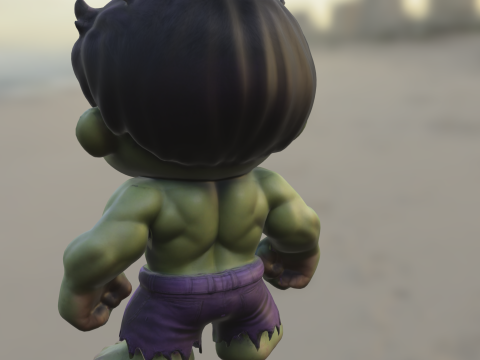 Chibi Hulk Inspired Hero 3D Модель