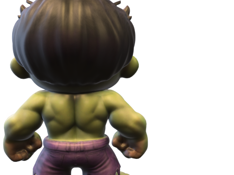 Chibi Hulk Inspired Hero 3D Модель