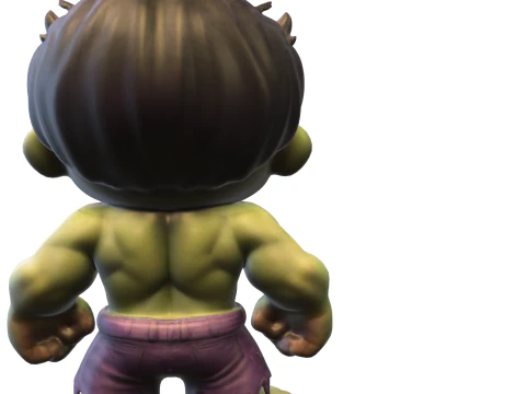 Chibi Hulk Inspired Hero 3D Model