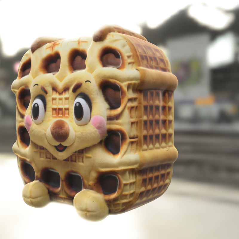 Waffle Critter Cartoon Food Modèle 3D .c4d .max .obj .3ds .fbx .stl .blend