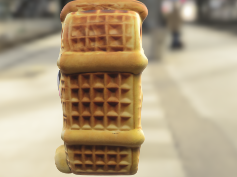 Waffle Critter Cartoon Food Modèle 3D