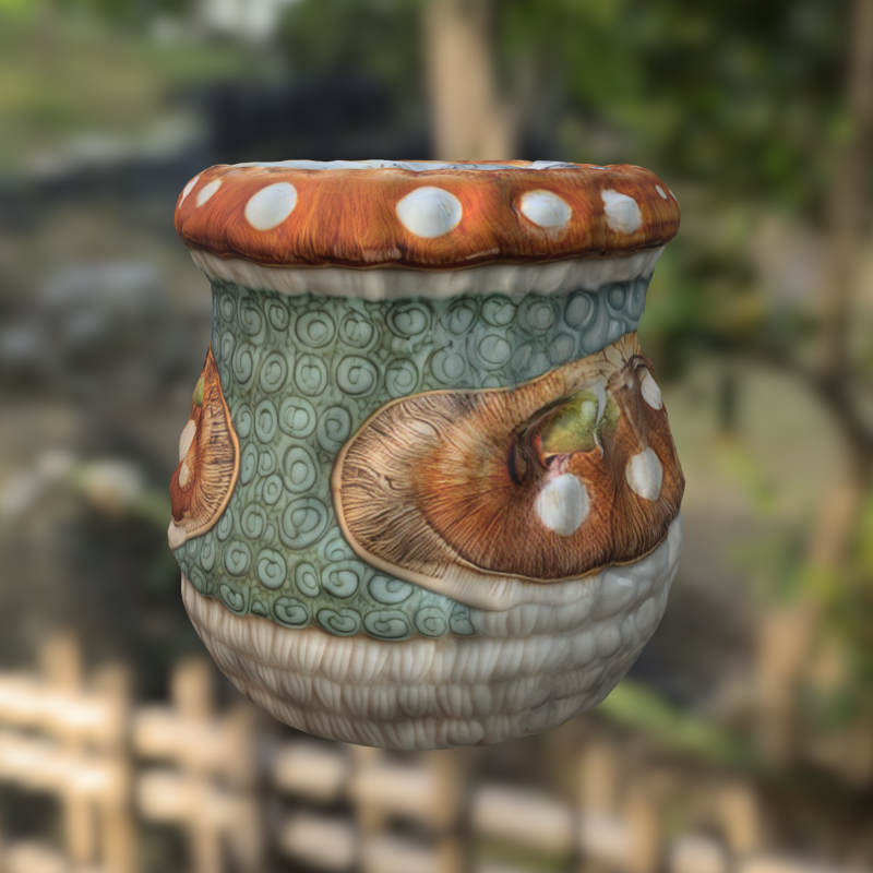 Mushroom Fantasy Mug 3Dモデル .c4d .max .obj .3ds .fbx .stl .blend
