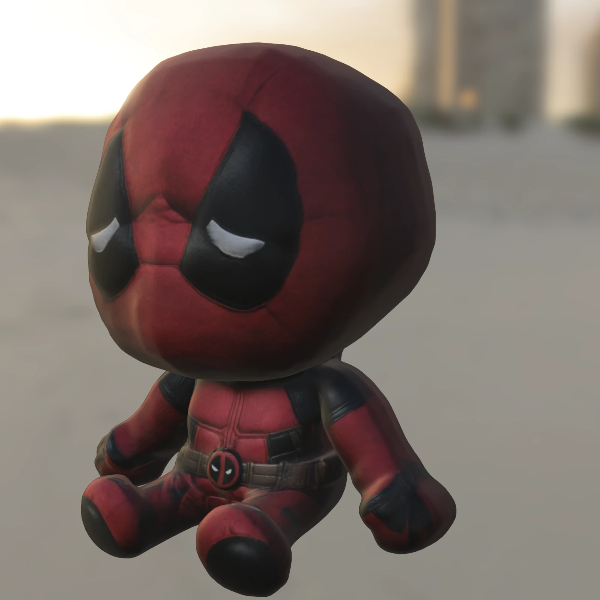 Chibi deadpool Hero 3D Model .c4d .max .obj .3ds .fbx .stl .blend 