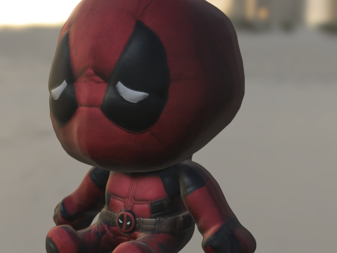 Chibi deadpool Hero Modelo 3D
