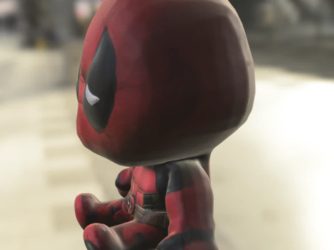 Chibi deadpool Hero 3D Model