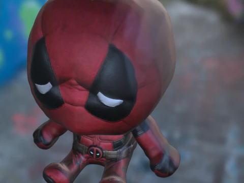 Chibi deadpool Hero 3D Model