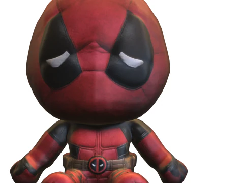 Chibi deadpool Hero 3D Model