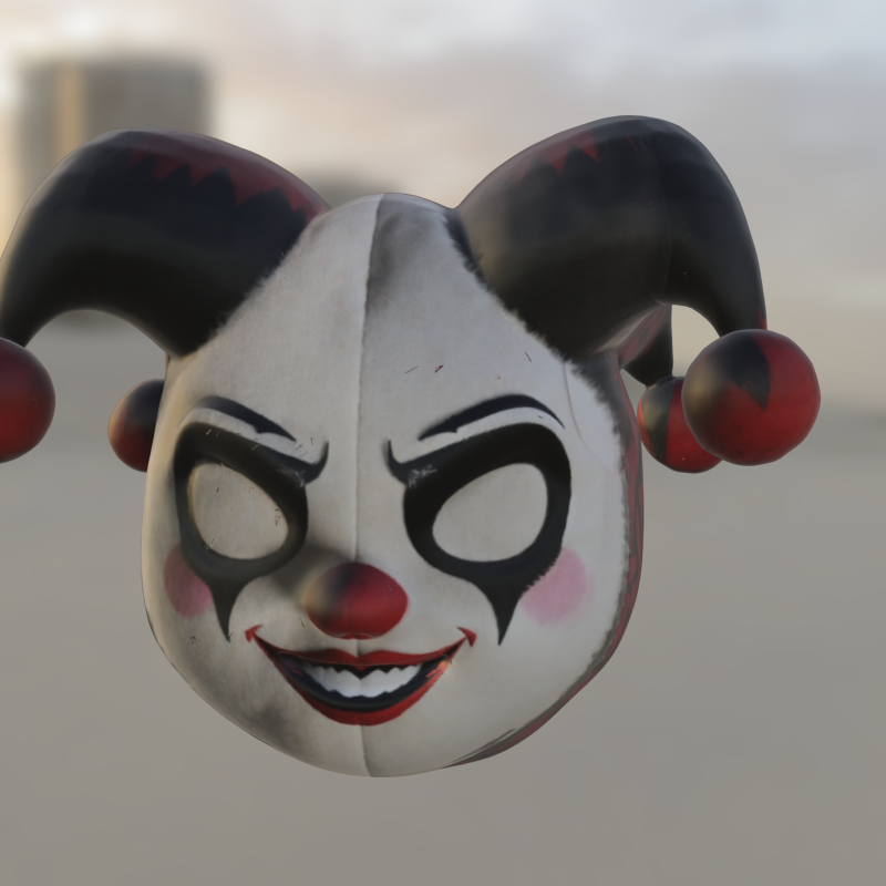 Sinister Jester Mask 3D Model .c4d .max .obj .3ds .fbx .stl .blend