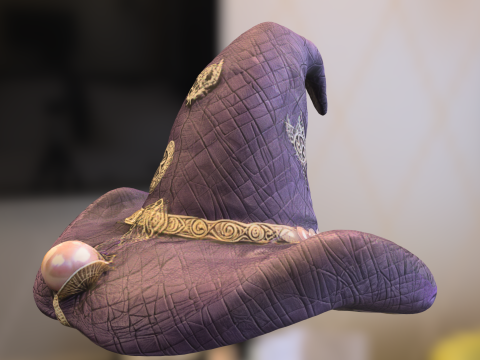 Arcane Wizard Hat 3D Model