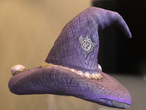Arcane Wizard Hat 3D Model