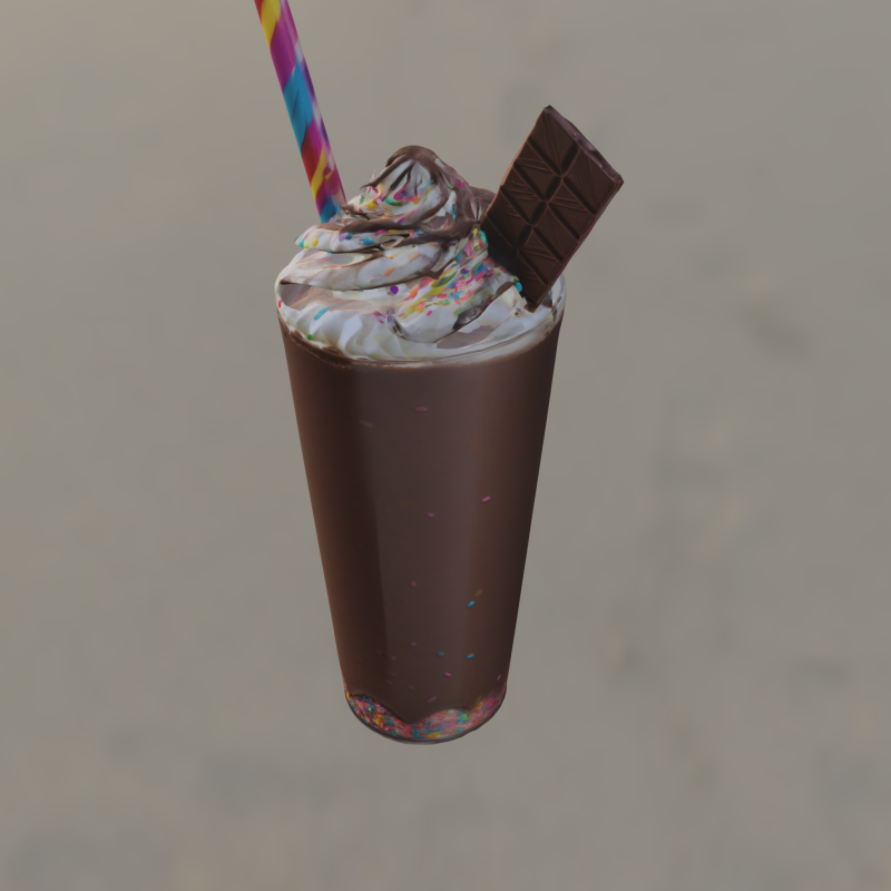 Milkshake au chocolat de luxe Modèle 3D .c4d .max .obj .3ds .fbx .stl .blend 