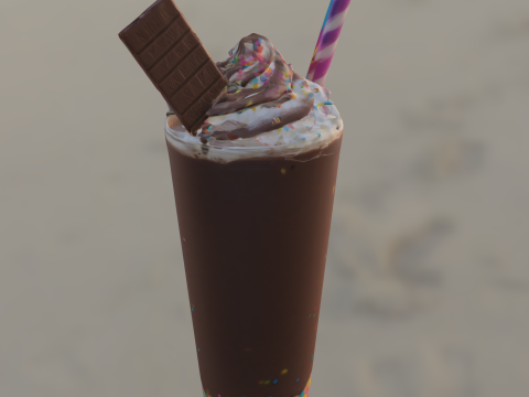 Milkshake au chocolat de luxe Modèle 3D