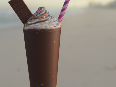 Milkshake au chocolat de luxe Modèle 3D