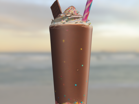 Milkshake au chocolat de luxe Modèle 3D