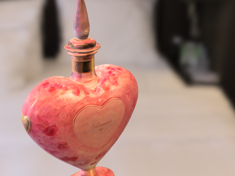 Heart Shaped Love Potion Bottle Romantic Fantasy Elixir 3D Model