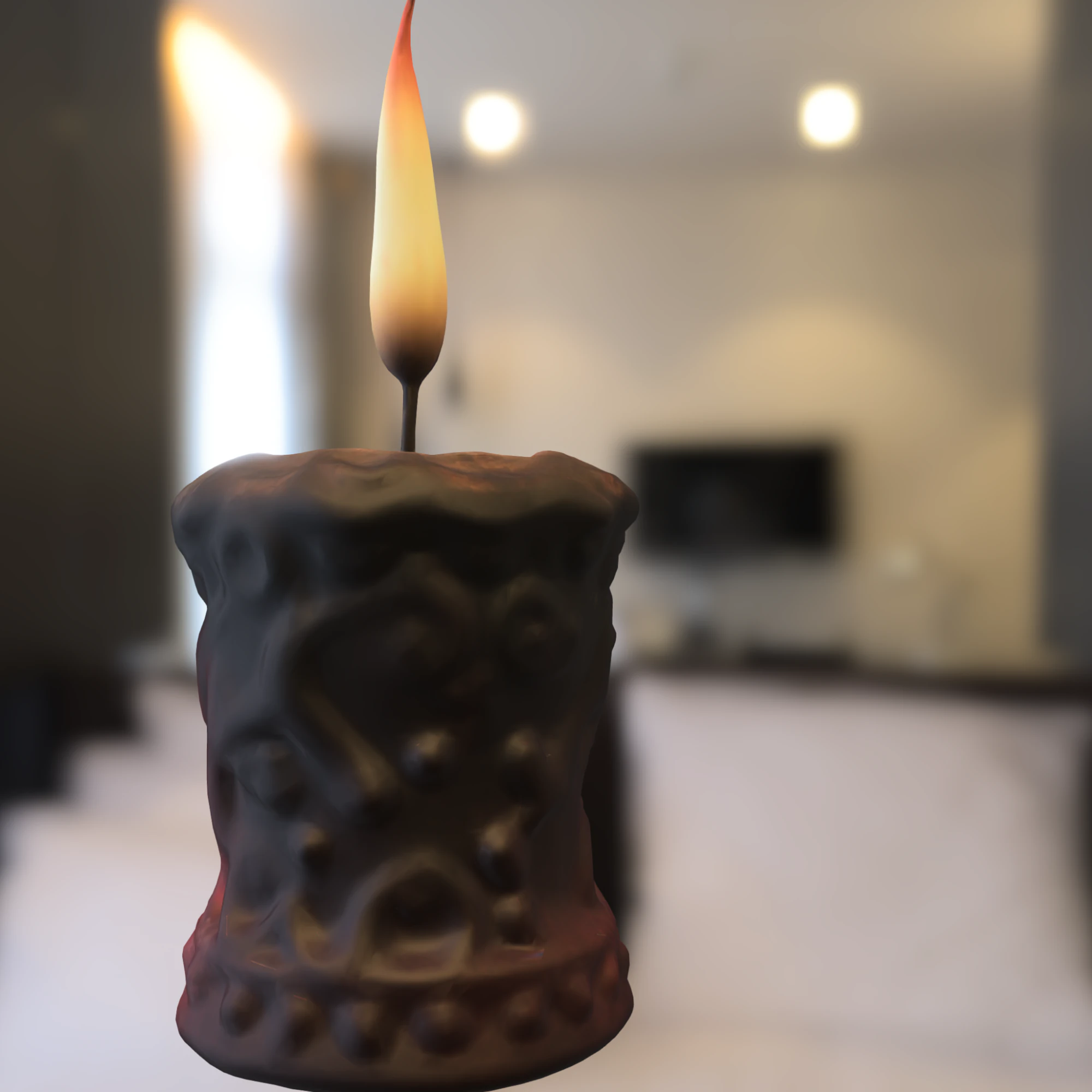 Mystic Wax Candle 3D Model .c4d .max .obj .3ds .fbx .stl .blend