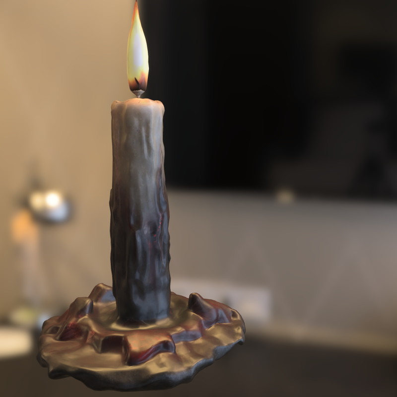 Candela fusa alta in stile horror medievale Modello 3D .c4d .max .obj .3ds .fbx .stl .blend 