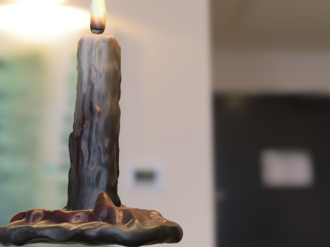 Candela fusa alta in stile horror medievale Modello 3D