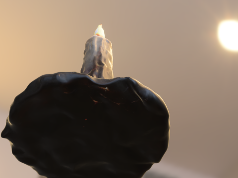 Candela fusa alta in stile horror medievale Modello 3D