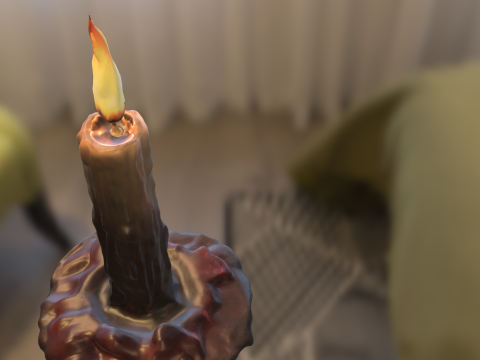 Candela fusa alta in stile horror medievale Modello 3D