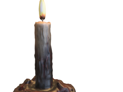 Candela fusa alta in stile horror medievale Modello 3D