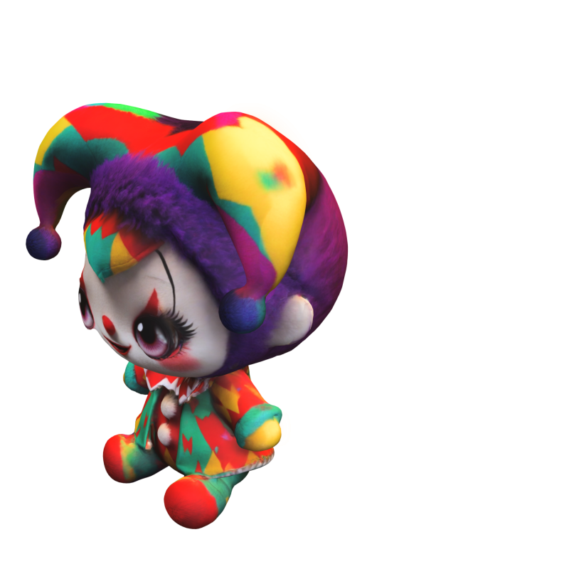 Colorful Jester Doll 3D Model .c4d .max .obj .3ds .fbx .stl .blend 