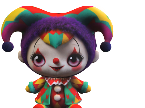 Colorful Jester Doll 3D Model