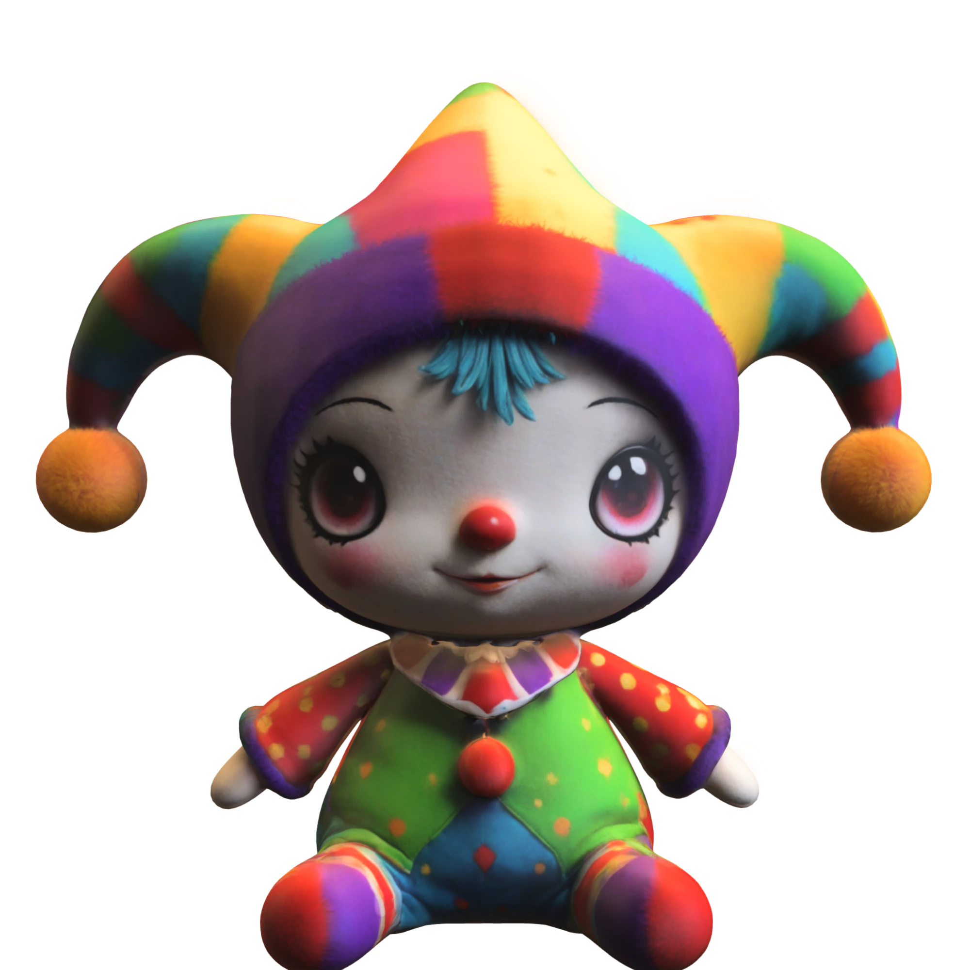Doll Harley QuinnPlush 3D Model .c4d .max .obj .3ds .fbx .stl .blend 