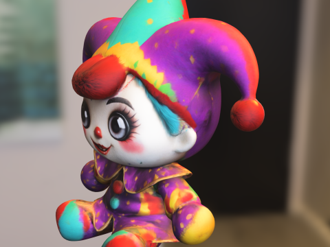 Whimsical Jester Doll 3D Model