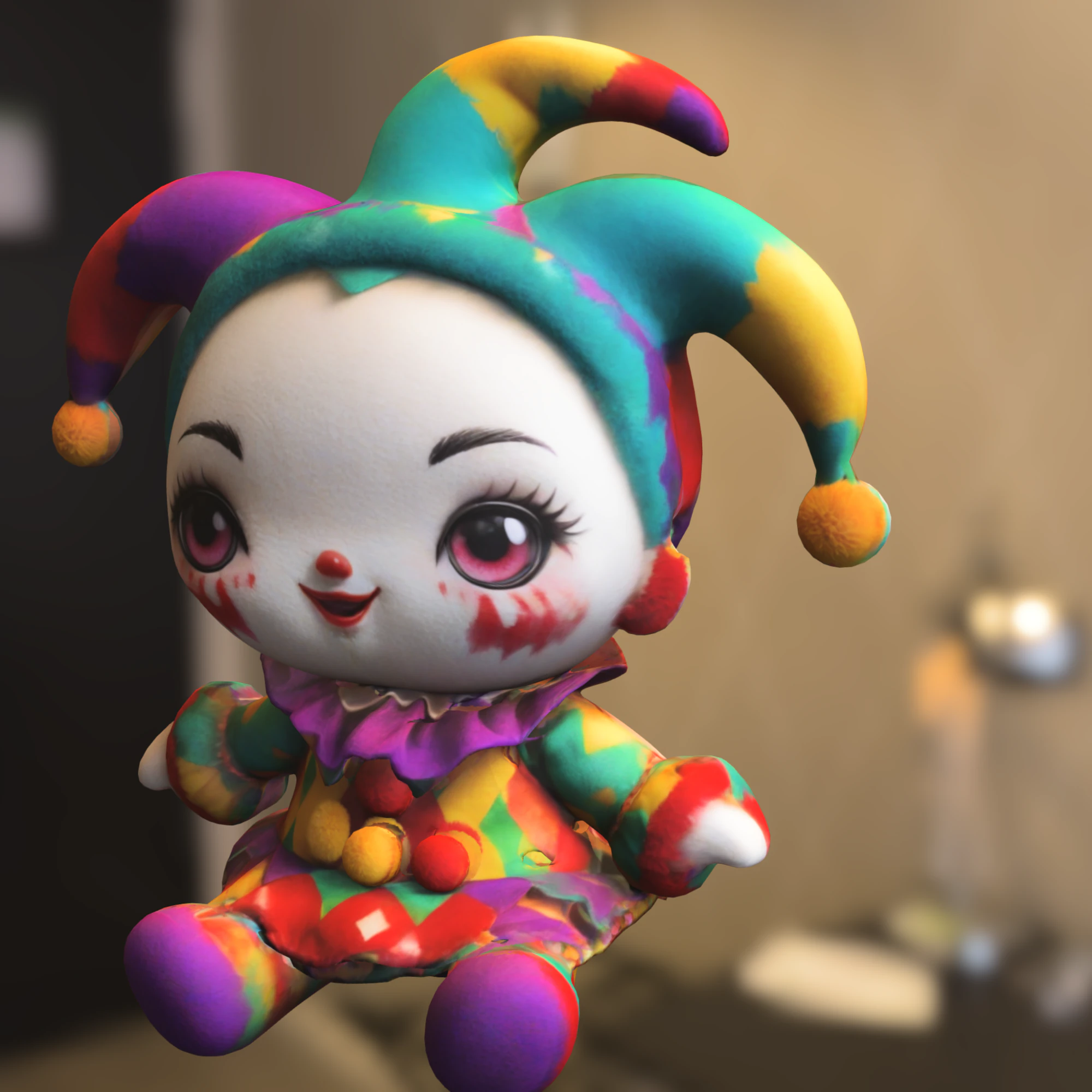 Colorful Plush Jester 3D Model .c4d .max .obj .3ds .fbx .stl .blend 