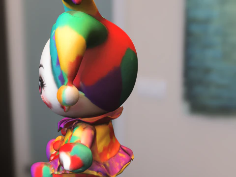 Colorful Plush Jester 3D Model