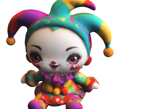 Colorful Plush Jester 3D 모델