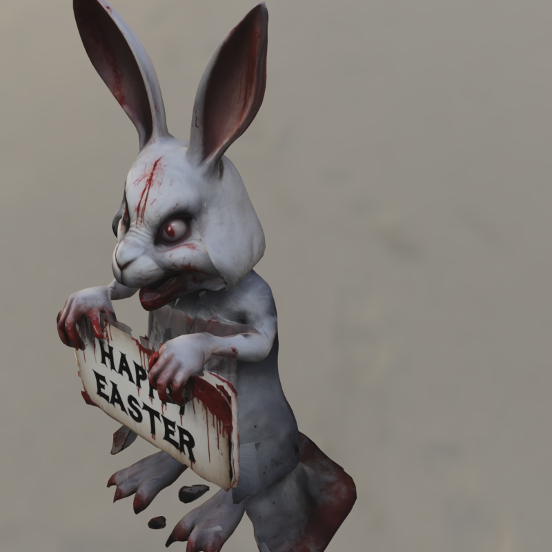 血腥的复活节兔子 3D 模型 .c4d .max .obj .3ds .fbx .stl .blend