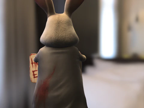 Bloody Easter Bunny 3D Model