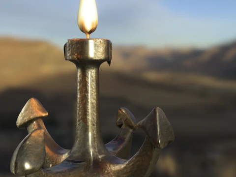 Iron Anchor Candle Stand 3D Model