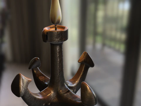 Iron Anchor Candle Stand 3D Model