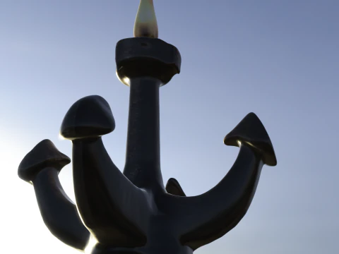 Iron Anchor Candle Stand 3D Model