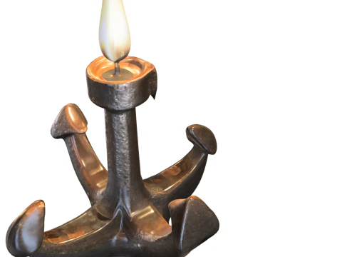 Iron Anchor Candle Stand 3D Model