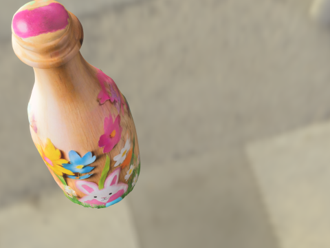 Easter Bunny Decorative Bottle Modelo 3D