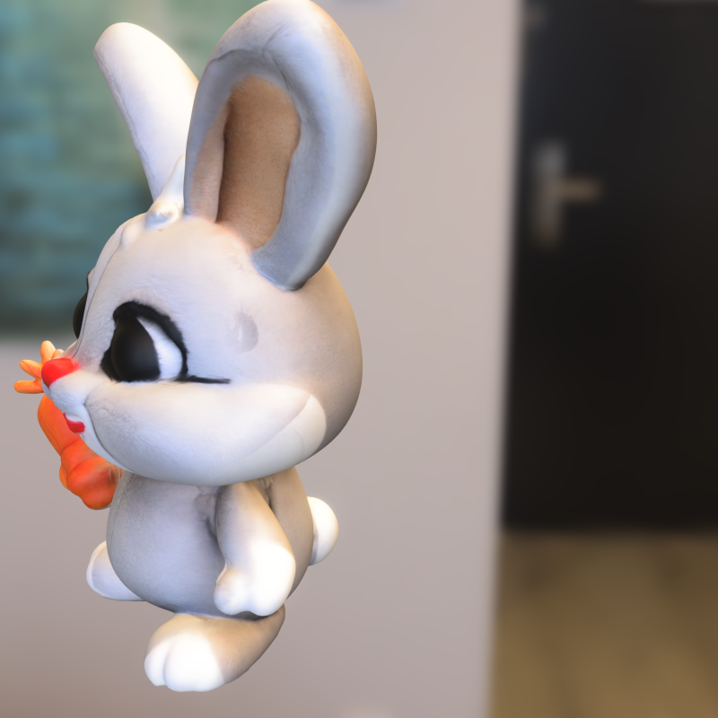 Cute Plush Bunny with Carrot 3Dモデル .c4d .max .obj .3ds .fbx .stl .blend