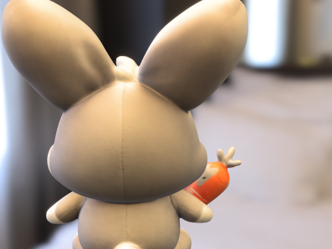 Cute Plush Bunny with Carrot 3Dモデル