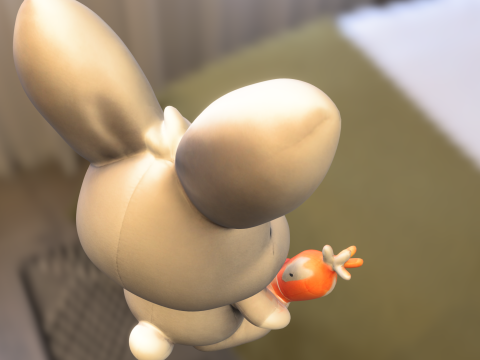 Cute Plush Bunny with Carrot 3Dモデル