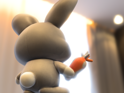 Cute Plush Bunny with Carrot 3Dモデル