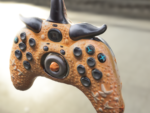 Fantasy Horned Game Controller Modelo 3D